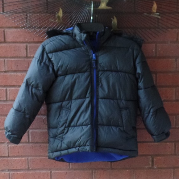GAP Other - Black Blue Lined Gap Puffer Jacket Coat Hoodie S